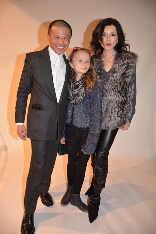 Zang Toi and dancer, actress in Flesh & Bones Irina Dvorovenko  and her daughter.  Photo by:  Rose Billings/Blacktiemagazine.com