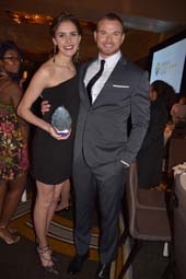 Vivian Cooper (YMA Scholarship Fund Award) and Kellan Lutz.  Photo by:  Rose Billings/Blacktiemagazine.com