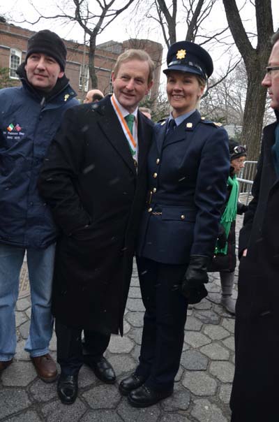  Taoiseach Mr. Enda Kenny. T.D. enjoying Ciara Lee Gards and Aiiden Greedy Garda ,Police from Cork enjoying the parade