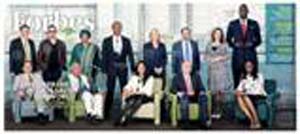 Bono, Bill Gates, the President of Liberia Ellen Johnson Sirleaf, Robin Hood Founder Paul Tudor Jones, Microloan pioneer Muhammad Yunus, Dikembe Mutombo Liesel Pritzker Simmons., Jeff Skoll and 