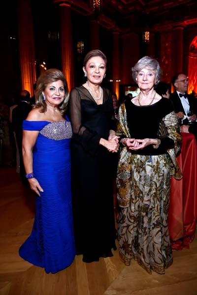 Annie S. Totah, Her Majesty Farah Pahlavi, and Helen Jessup.  photo by:  Tony Powell