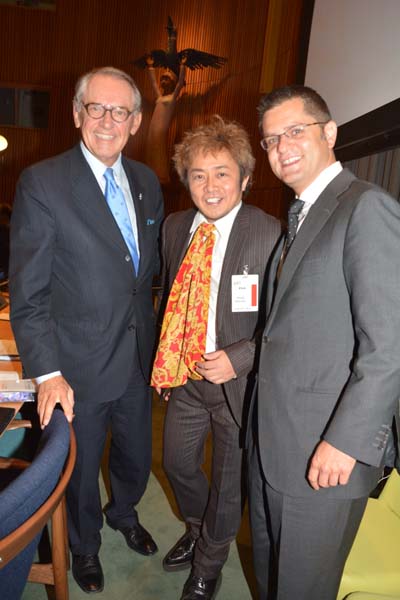  Mr. Jan Eliasson, Deputy Secretary General of The United Nations, Shiniji Harada and Mr. Vuk Jeremic  President of The United Nations.  Photo by:  Rose Billings